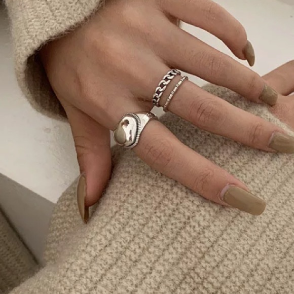 🤍Insta big heart sterling silver ring - Picture 3 of 6